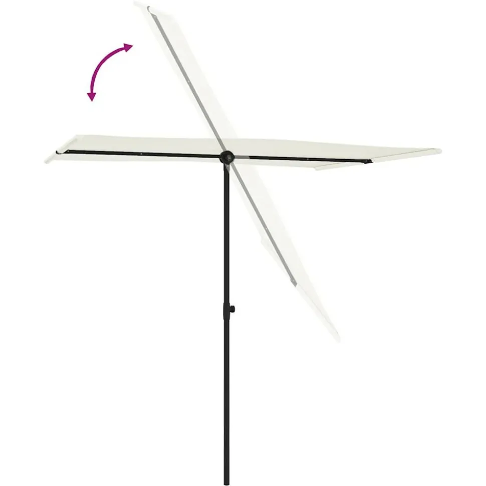 MAISON EXCLUSIVE - Parasol de jardin avec mât en aluminium 2x1,5 m blanc sable