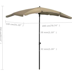 MAISON EXCLUSIVE - Parasol de jardin avec mât 200x130 cm taupe