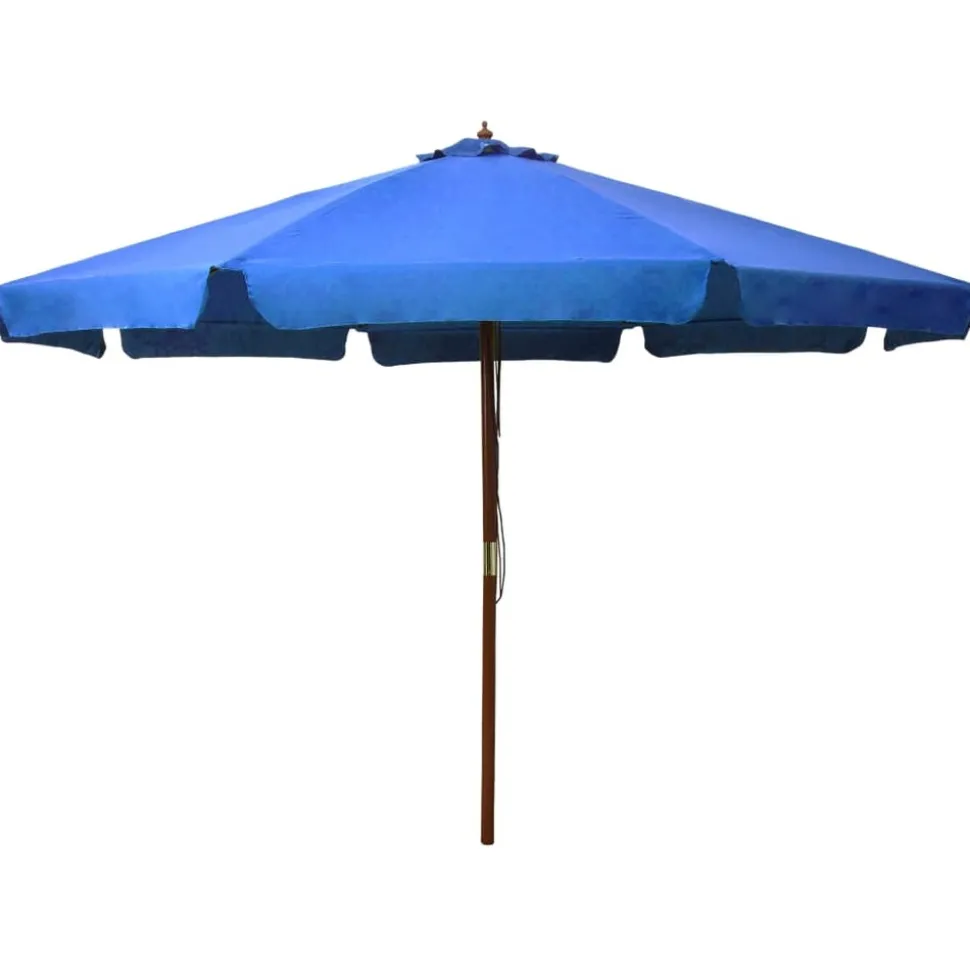 MAISON EXCLUSIVE - Parasol d'extérieur avec mât en bois 330 cm bleu azuré