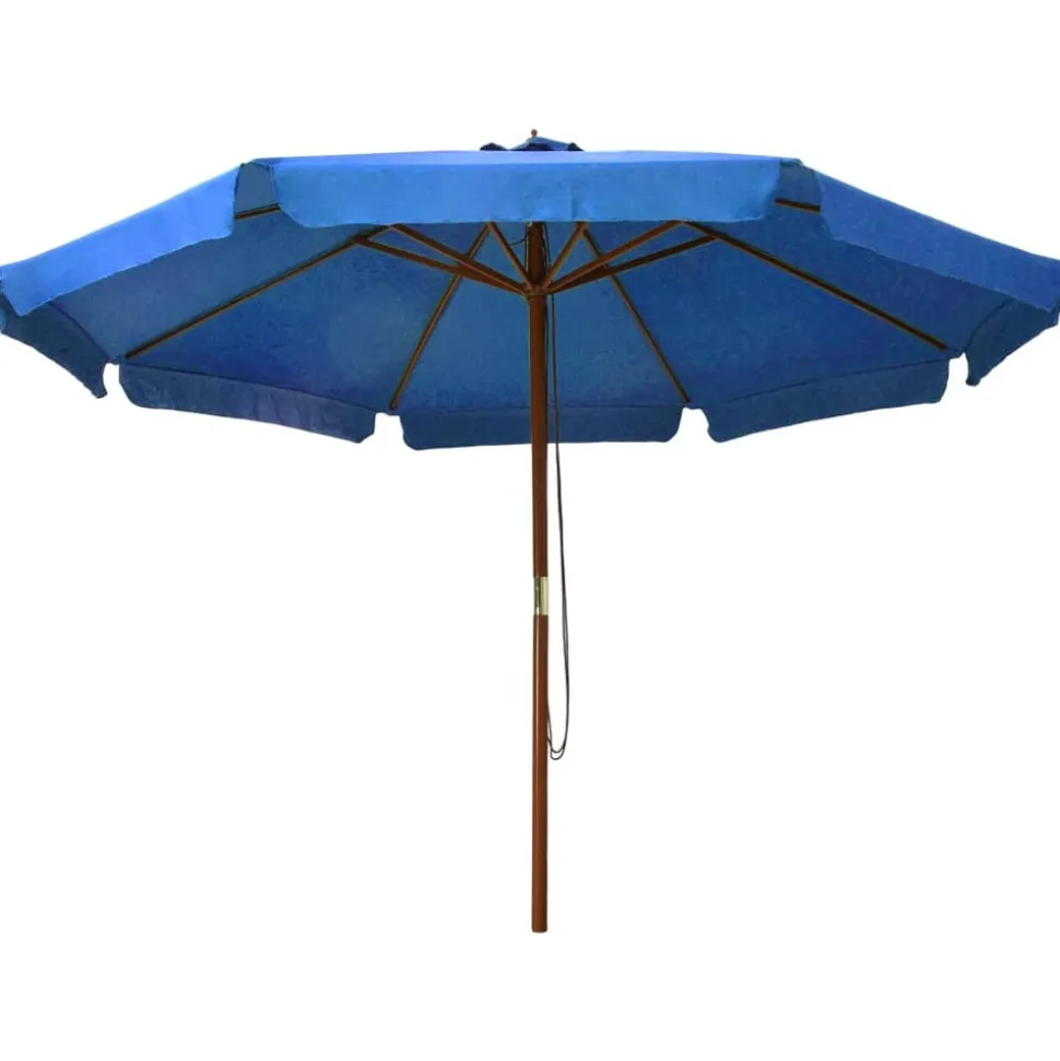 MAISON EXCLUSIVE - Parasol d'extérieur avec mât en bois 330 cm bleu azuré