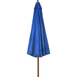 MAISON EXCLUSIVE - Parasol d'extérieur avec mât en bois 330 cm bleu azuré