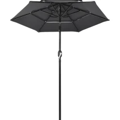 MAISON EXCLUSIVE - Parasol de jardin à 3 niveaux avec mât en aluminium anthracite