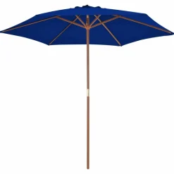MAISON EXCLUSIVE - Parasol de jardin avec mât en bois bleu 270 cm