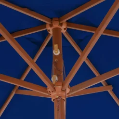 MAISON EXCLUSIVE - Parasol de jardin avec mât en bois bleu 270 cm