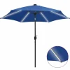 MAISON EXCLUSIVE - Parasol de jardin et lumières led mât en aluminium bleu azuré