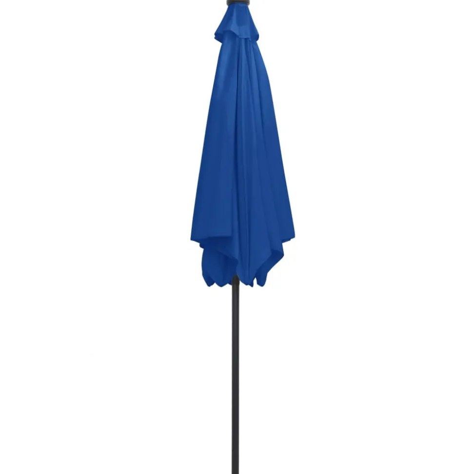 MAISON EXCLUSIVE - Parasol de jardin et lumières led mât en aluminium bleu azuré