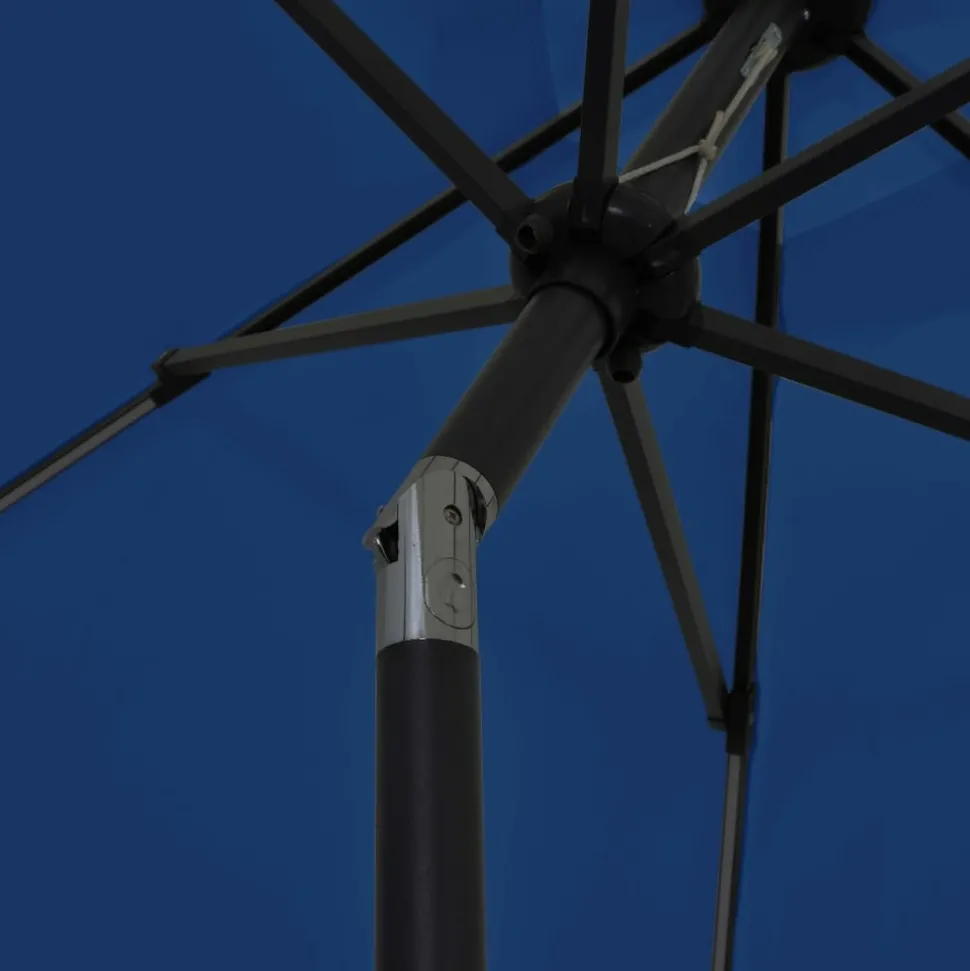 MAISON EXCLUSIVE - Parasol de jardin et lumières led mât en aluminium bleu azuré