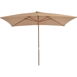 MAISON EXCLUSIVE - Parasol d'extérieur avec mât en bois 200 x 300 cm taupe