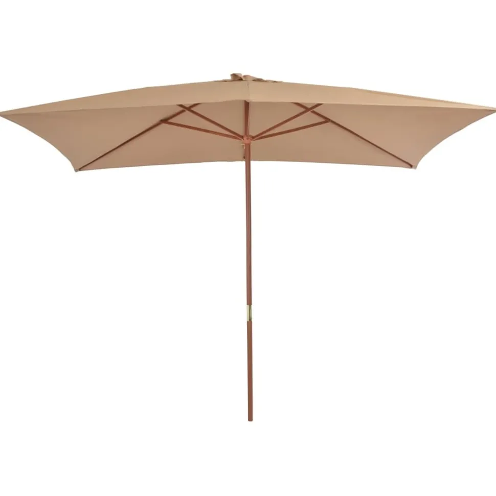 MAISON EXCLUSIVE - Parasol d'extérieur avec mât en bois 200 x 300 cm taupe