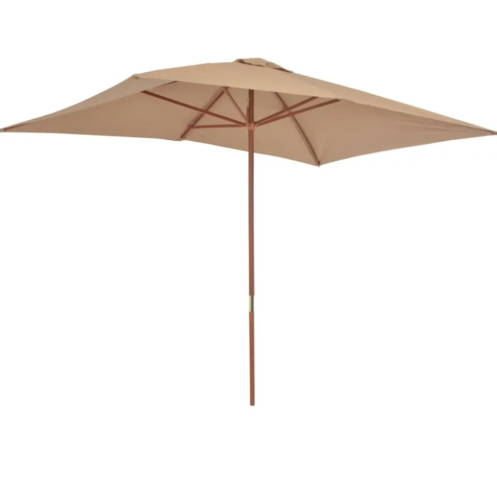MAISON EXCLUSIVE - Parasol d'extérieur avec mât en bois 200 x 300 cm taupe