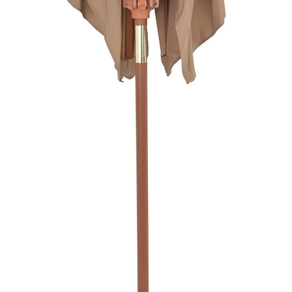 MAISON EXCLUSIVE - Parasol d'extérieur avec mât en bois 200 x 300 cm taupe
