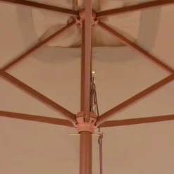 MAISON EXCLUSIVE - Parasol d'extérieur avec mât en bois 200 x 300 cm taupe