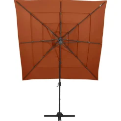MAISON EXCLUSIVE - Parasol de jardin à 4 niveaux avec mât en aluminium terre cuite