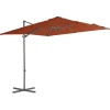 MAISON EXCLUSIVE - Parasol de jardin en porte-à-faux avec mât en acier terre cuite