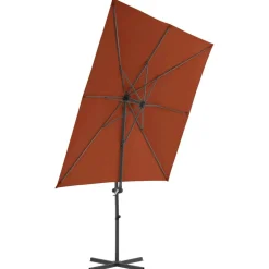 MAISON EXCLUSIVE - Parasol de jardin en porte-à-faux avec mât en acier terre cuite