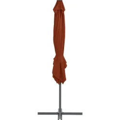 MAISON EXCLUSIVE - Parasol de jardin en porte-à-faux avec mât en acier terre cuite