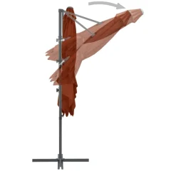 MAISON EXCLUSIVE - Parasol de jardin en porte-à-faux avec mât en acier terre cuite