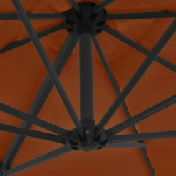 MAISON EXCLUSIVE - Parasol de jardin en porte-à-faux avec mât en acier terre cuite