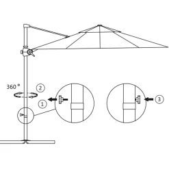 MAISON EXCLUSIVE - Parasol de jardin en porte-à-faux avec mât en acier terre cuite