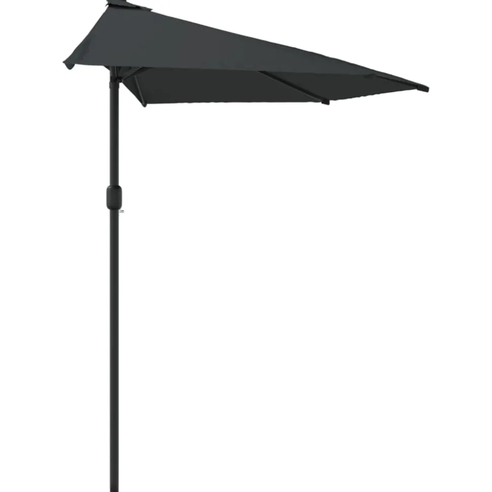 MAISON EXCLUSIVE - Parasol de balcon et mât en aluminium anthracite 300x155cm demi