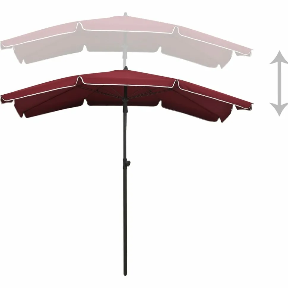 MAISON EXCLUSIVE - Parasol de jardin avec mât 200x130 cm rouge bordeaux