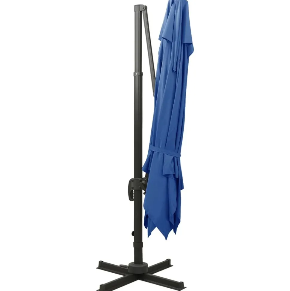 MAISON EXCLUSIVE - Parasol de jardin en porte-à-faux avec double toit bleu azur