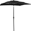 MAISON EXCLUSIVE - Parasol de jardin à 3 niveaux avec mât en aluminium noir 2x2 m