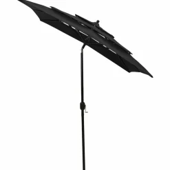 MAISON EXCLUSIVE - Parasol de jardin à 3 niveaux avec mât en aluminium noir 2x2 m