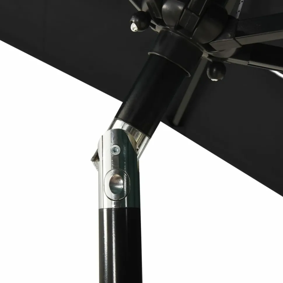 MAISON EXCLUSIVE - Parasol de jardin à 3 niveaux avec mât en aluminium noir 2x2 m