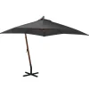 MAISON EXCLUSIVE - Parasol de jardin suspendu avec mât anthracite bois de sapin