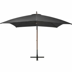 MAISON EXCLUSIVE - Parasol de jardin suspendu avec mât anthracite bois de sapin