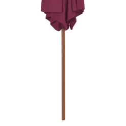 MAISON EXCLUSIVE - Parasol d'extérieur avec mât en bois 270 cm rouge bordeaux