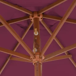 MAISON EXCLUSIVE - Parasol d'extérieur avec mât en bois 270 cm rouge bordeaux