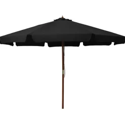 MAISON EXCLUSIVE - Parasol d'extérieur avec mât en bois 330 cm noir