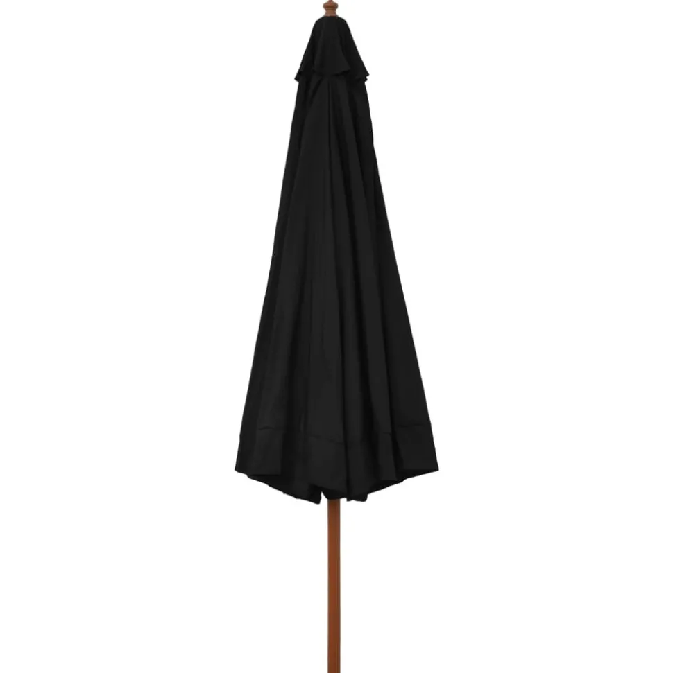 MAISON EXCLUSIVE - Parasol d'extérieur avec mât en bois 330 cm noir