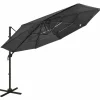 MAISON EXCLUSIVE - Parasol de jardin à 4 niveaux avec mât en aluminium anthracite