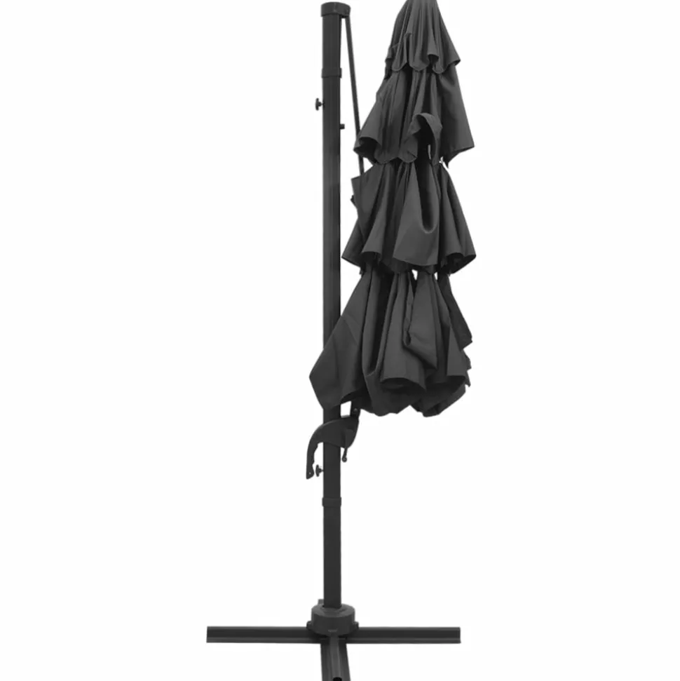 MAISON EXCLUSIVE - Parasol de jardin à 4 niveaux avec mât en aluminium anthracite