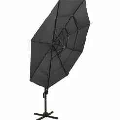 MAISON EXCLUSIVE - Parasol de jardin à 4 niveaux avec mât en aluminium anthracite