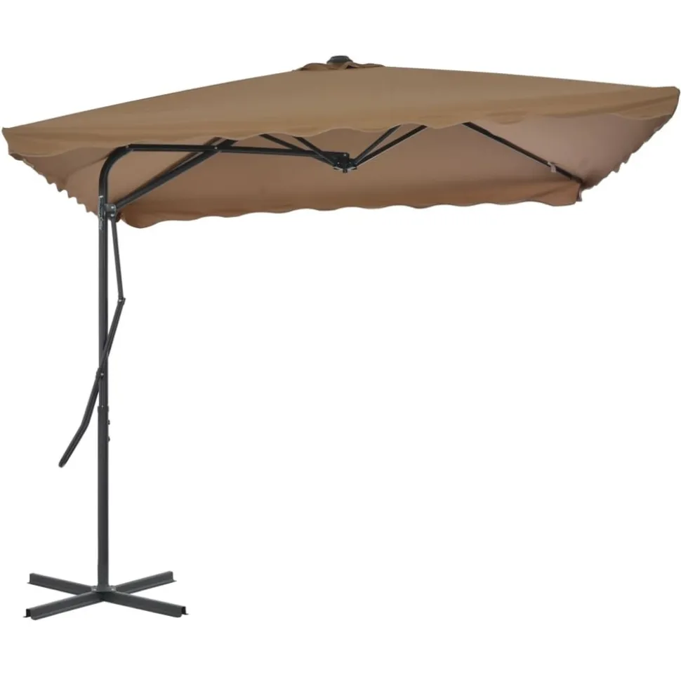 MAISON EXCLUSIVE - Parasol d'extérieur avec poteau en acier 250 x 250 cm taupe