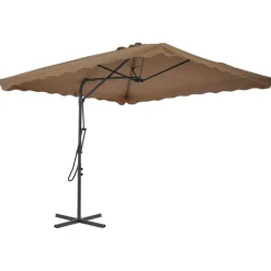MAISON EXCLUSIVE - Parasol d'extérieur avec poteau en acier 250 x 250 cm taupe