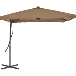 MAISON EXCLUSIVE - Parasol d'extérieur avec poteau en acier 250 x 250 cm taupe