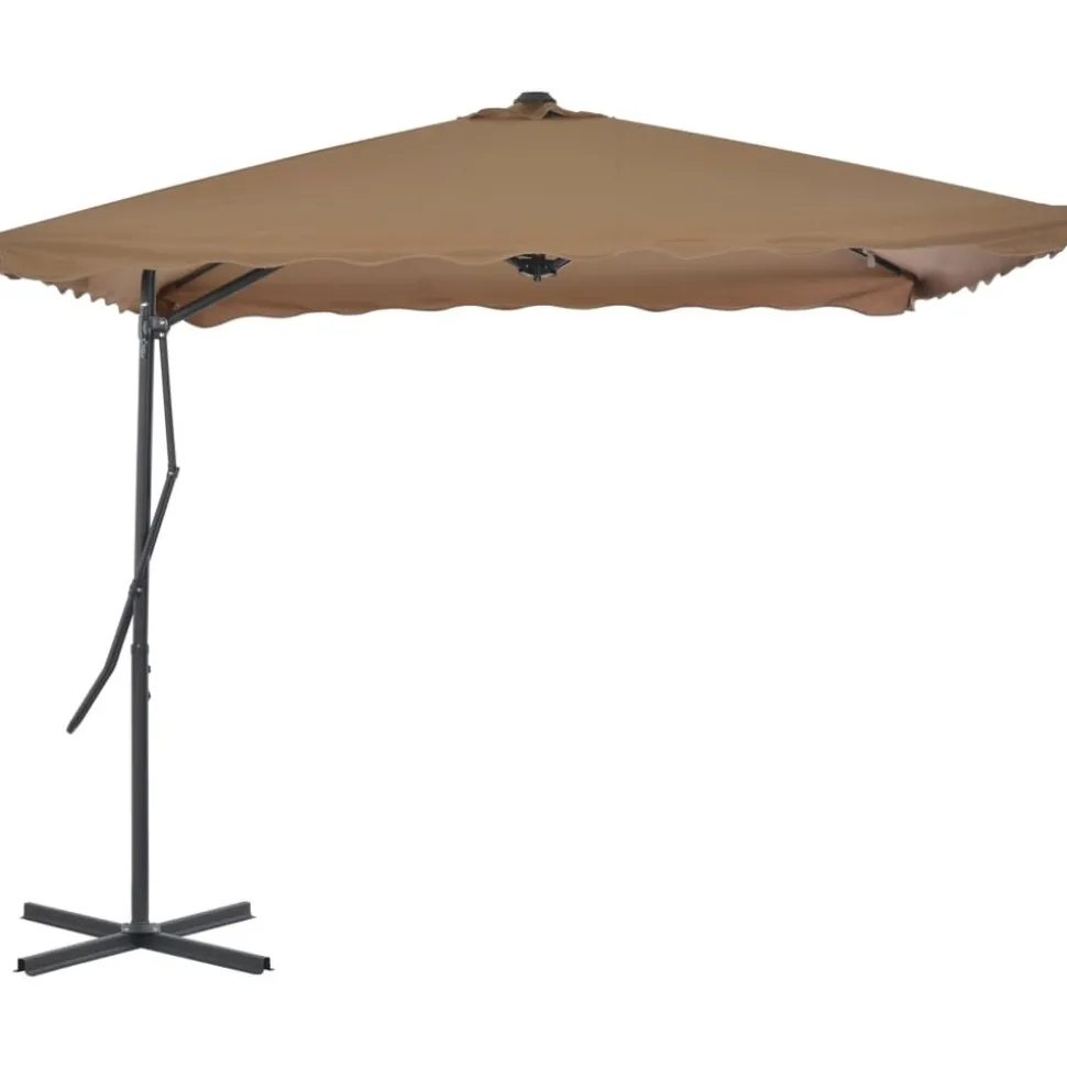 MAISON EXCLUSIVE - Parasol d'extérieur avec poteau en acier 250 x 250 cm taupe