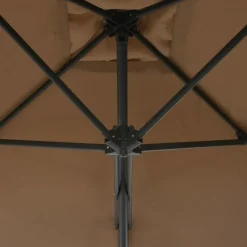 MAISON EXCLUSIVE - Parasol d'extérieur avec poteau en acier 250 x 250 cm taupe