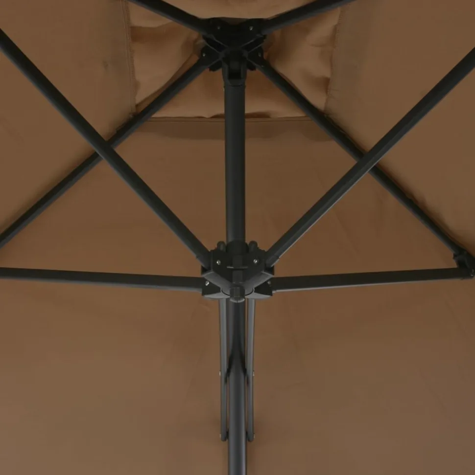 MAISON EXCLUSIVE - Parasol d'extérieur avec poteau en acier 250 x 250 cm taupe