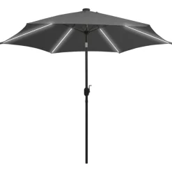 MAISON EXCLUSIVE - Parasol de jardin et lumières led mât en aluminium anthracite