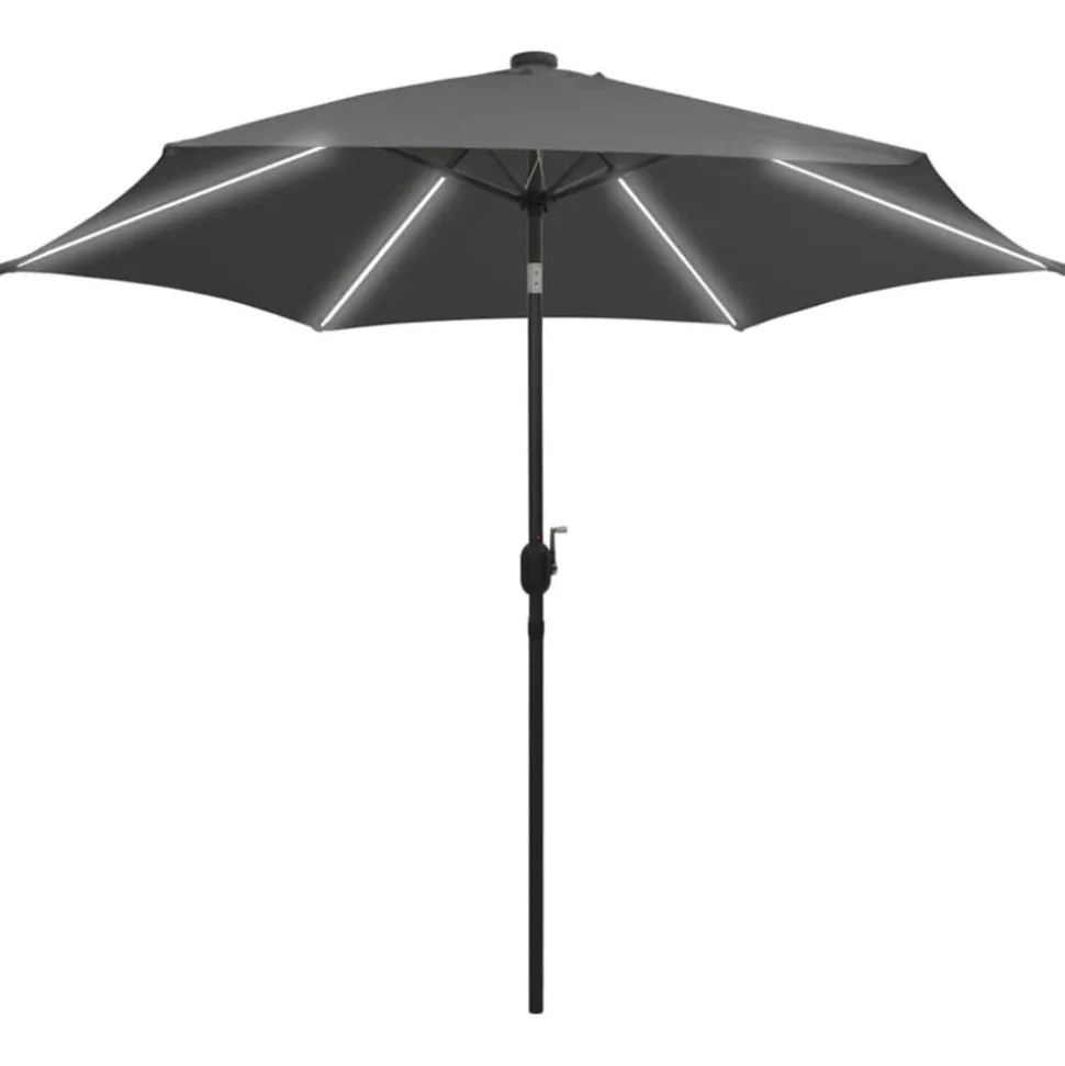 MAISON EXCLUSIVE - Parasol de jardin et lumières led mât en aluminium anthracite