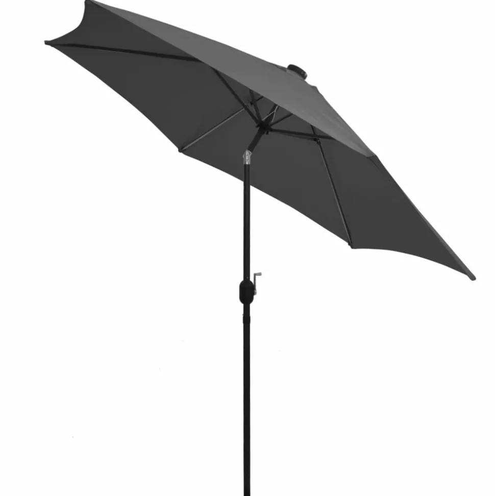 MAISON EXCLUSIVE - Parasol de jardin et lumières led mât en aluminium anthracite