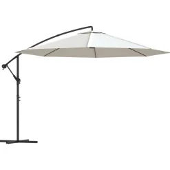 MAISON EXCLUSIVE - Parasol de jardin en porte-à-faux 3,5 m blanc sable