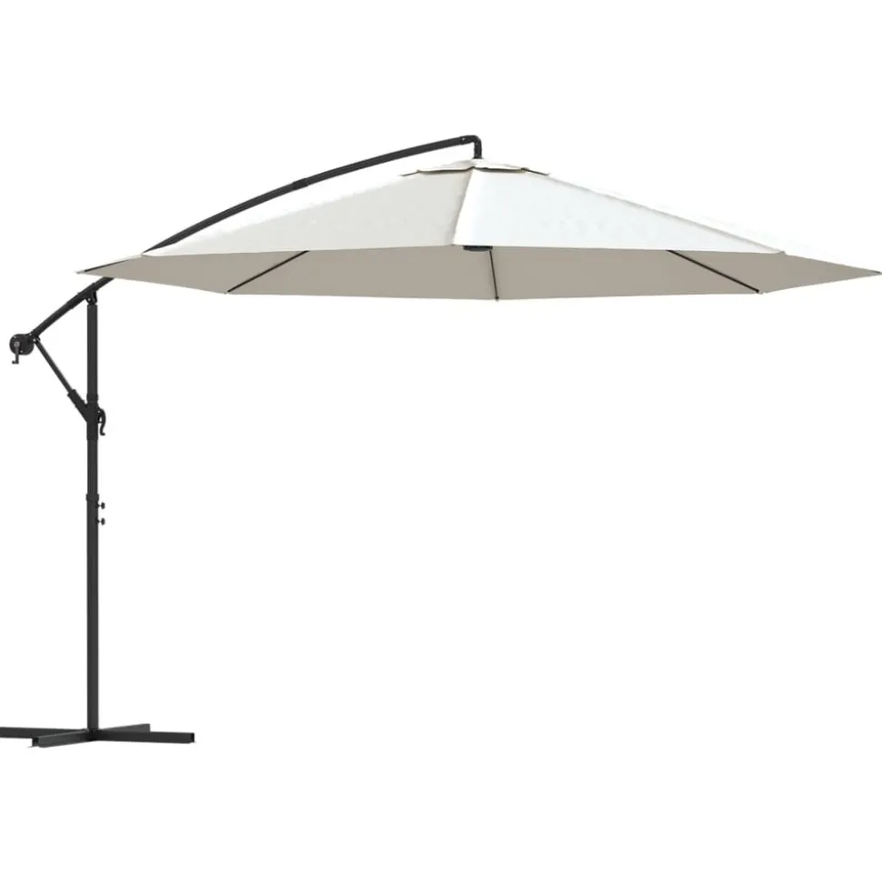 MAISON EXCLUSIVE - Parasol de jardin en porte-à-faux 3,5 m blanc sable