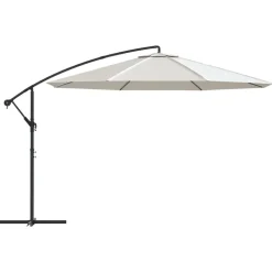 MAISON EXCLUSIVE - Parasol de jardin en porte-à-faux 3,5 m blanc sable